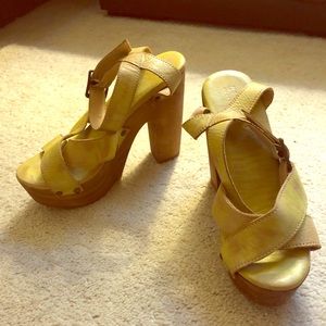 Bed Stu platform leather sandal